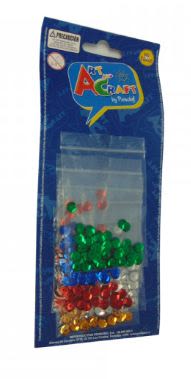 BOLSITAS CON FIGURAS LENTEJUELAS COLOR BASIC 5 UN. ART & CRAF
