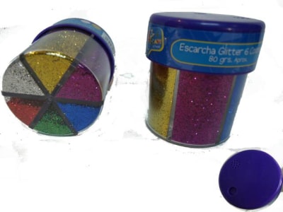 ESCARCHA GLITTER FRASCO 80 GRS 6 COLO ART & CRAF