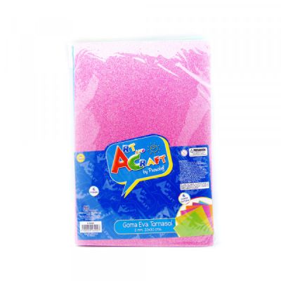 GOMA EVA TORNASOL 20X30 CM. 2MM. 6 COL. BOLSA C/HEADER ART & CRAF