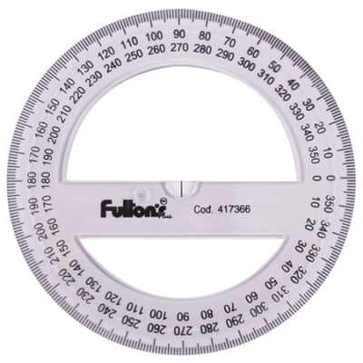 TRANSPORTADOR 360° 10 CM. BISELADO HUMO EN BOLSA CON HEADER FULTONS