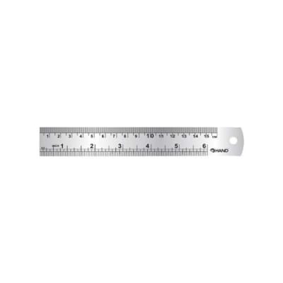 REGLA METALICA 15cm. ACERO INOX. HAND