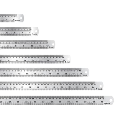 REGLA METALICA  40cm, ACERO INOX.HAND