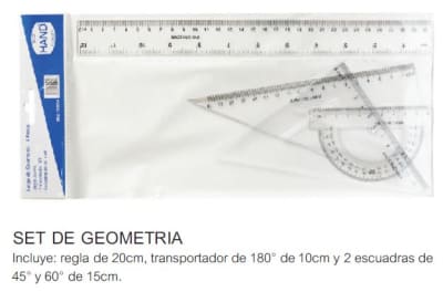 SET GEOMETRIA.ESCUADRAS.REGLA 20cm.TRA