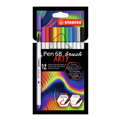 SET 12 PEN 68 BRUSH ARTY STABILO
