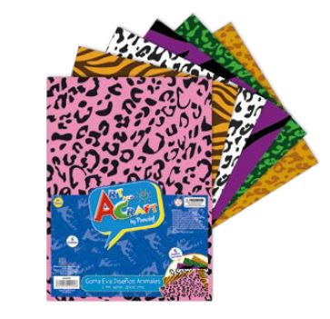 GOMA EVA DISE?OS ANIMALES 20X30 CM. 2MM. 6 COL. BOLSA C/HEADER FULTONS