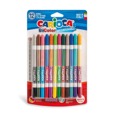 PLUMONES BI-COLOR 6/12 COLORES CARIOCA