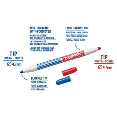 PLUMONES BI-COLOR 6/12 COLORES CARIOCA
