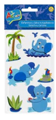 FIG. GOMA EVA + CARTULINA ELEFANTITOS Y ACC. 9 ART & CRAF