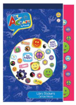 STICKERS LIBRO CARITAS FELICE 6 PAGS.600 PCS ART & CRAF
