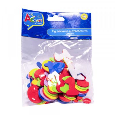 FIG. GOMA EVA NUMEROS AUTOADHESIVO 56 PCS COLORES SURTI ART & CRAF