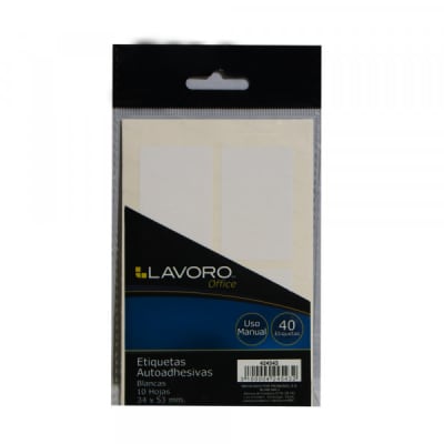 ETIQ. SOBRE AUTOADHESIVA 34 X 53 MM. 40 UNI LAVORO