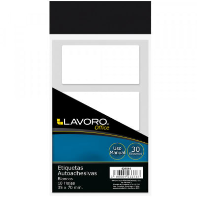 ETIQ. SOBRE AUTOADHESIVA 35 X 70 MM. 30 UNI LAVORO