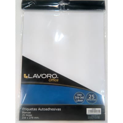 ETIQ. FORMATO CARTA 216 X 279 MM BLANCA 25 HJS LAVORO