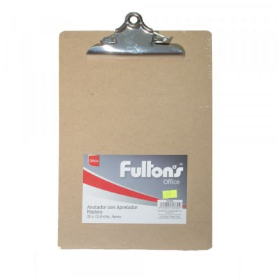 ANOTADOR C/APRETADOR MARIPOSA MADERA OF. FULTONS