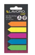 BANDERITAS SET FLECHAS 12X44 MM 5 COLORES 20HJS C/U LAVORO