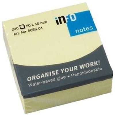 NOTAS ADHESIVAS 240hj AMARILLO 50x50mm INFO