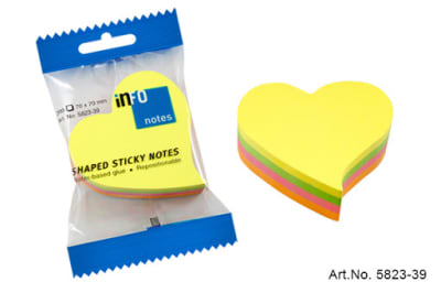 NOTAS ADHESIVAS 200hj CORAZON 70mm INFO