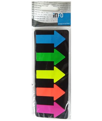 MARCADOR PLASTICO FLECHAS 25x5 COLORES INFO