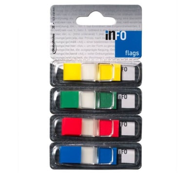 BANDERA PLASTICO TIRAS 36x4 COLORES INFO