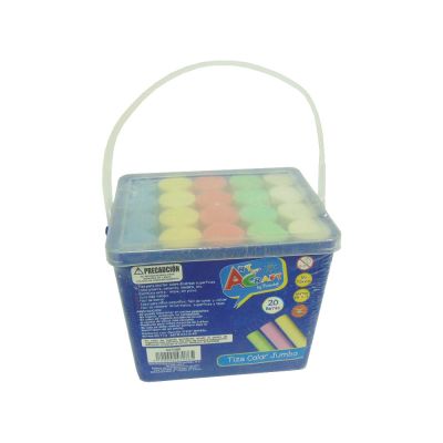 TIZA JUMBO 20 PCS BALDE PLASTICO ART & CRAF