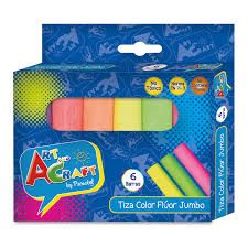 TIZA JUMBO 6 COLORES FLUO ART & CRAF