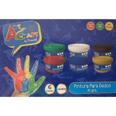 PINTURA PARA DEDOS 6 COLORES 35 GRS ART & CRAF