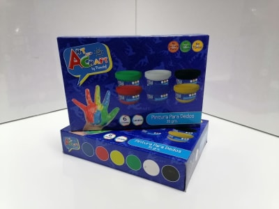 PINTURA PARA DEDOS 6 COLORES 35 GRS ART & CRAF