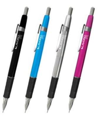 PORTA MINAS 0.7MM CUERPO METALIZADO CON GRIP LAVORO