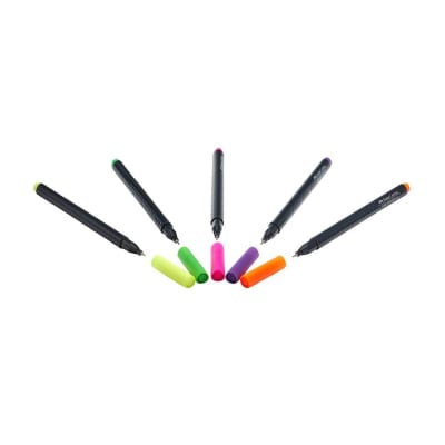 Marcador Grip Finepen neón pet x5