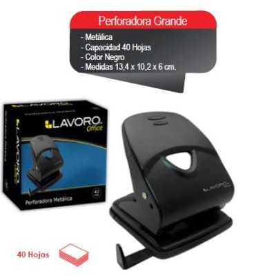 PERFORADORA GRANDE METAL 40HJS NEGRO LAVORO