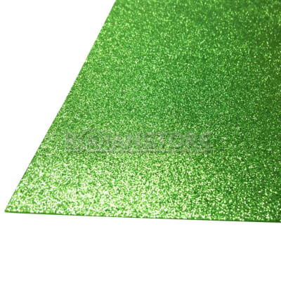 GOMA EVA GLITTER 40 X 60 2 MM VERDE CLARO ADHESIVA ART & CRAF