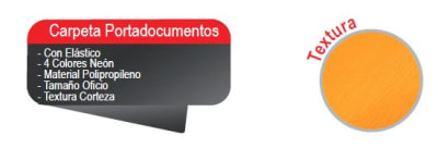 CARPETA PORTADOCUMENTOS C/ELASTICO OF NARANJO LAVORO
