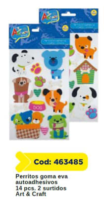 FIG. GOMA EVA PERRITOS 14 PCS 2 SURTIDO ART & CRAF