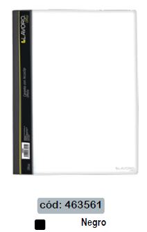 CARPETA C/ACCOCLIP OF. VINIL TRANSP NEGRA LAVORO NEGRA