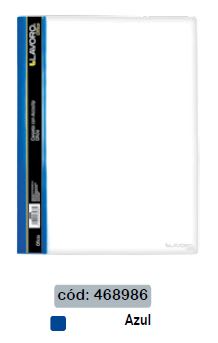 CARPETA C/ACCOCLIP OF. VINIL TRANSP AZUL LAVORO