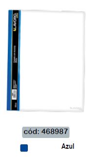 CARPETA C/ACCOCLIP CTA. VINIL TRANSP AZUL LAVORO