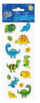 STICKER 3D DINO/PIÑAS Y FLAMING ART & CRAF
