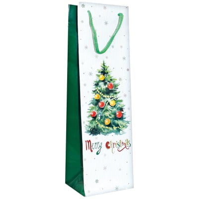 BOLSA DE REGALO NAVIDAD BOTELLA 33X10,5 CM. (SURTIDO)