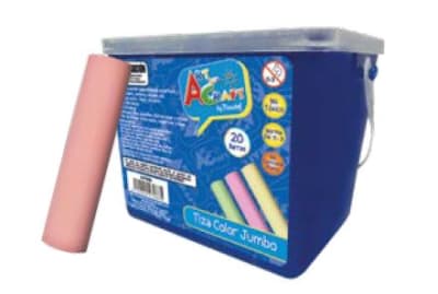 TIZA JUMBO 20 PCS BALDE PLASTICO ART & CRAF