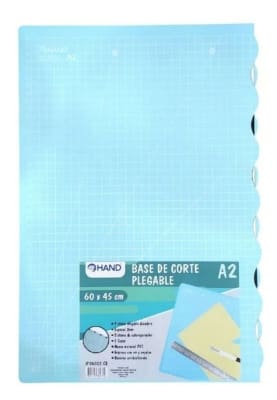 BASE DE CORTE 60x45cm 2mm A2 PLEGABLE CELESTE HAND