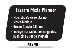 PIZARRA MIXTA MAGNETICA/CORCHO PLANNER 60X90