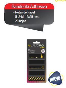 BANDERITAS ADHESIVAS 5U.20H NEGRO/DORADO