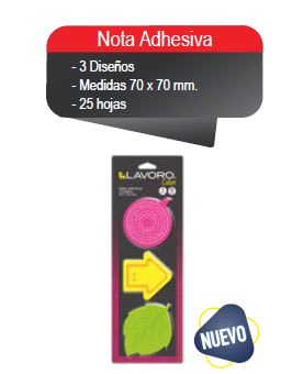 NOTAS ADH. 3 DISEÑOS 70X70 25HJ C/U NEON