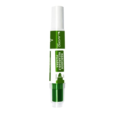 MARCADOR PIZARRA RECARGABLE PTA REDONDA VERDE LAVORO