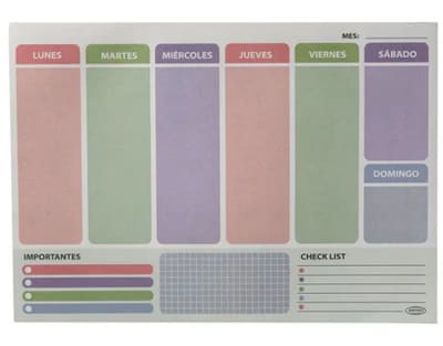 Planificador semanal pastel