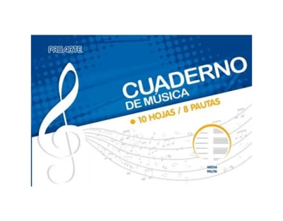 CUADERNO MUSICA PROARTE 1/2 PAUTA 10 HJS.26x17,7cm