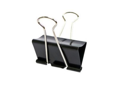 UN APRETA PAPEL DOBLE.NEGRO.T.25 MM.HAND