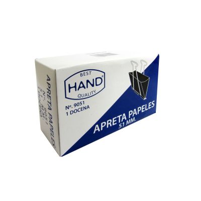 UN APRETA PAPEL DOBLE.NEGRO.T.51 MM.HAND