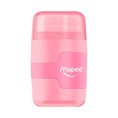 SACAPUNTAS DOBLE C/DEP + GOMA COL. PASTEL