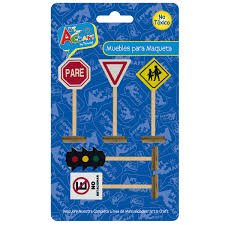 MUEBLES P/MAQUETA SEÑALES TRAFICO 5 PCS